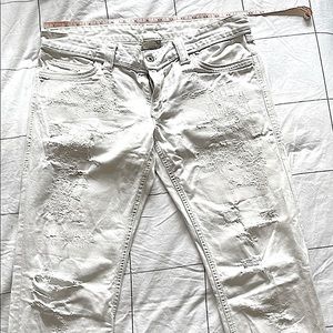 Dolce & Gabbana D&G 💀bone white low rise denim👖🤍